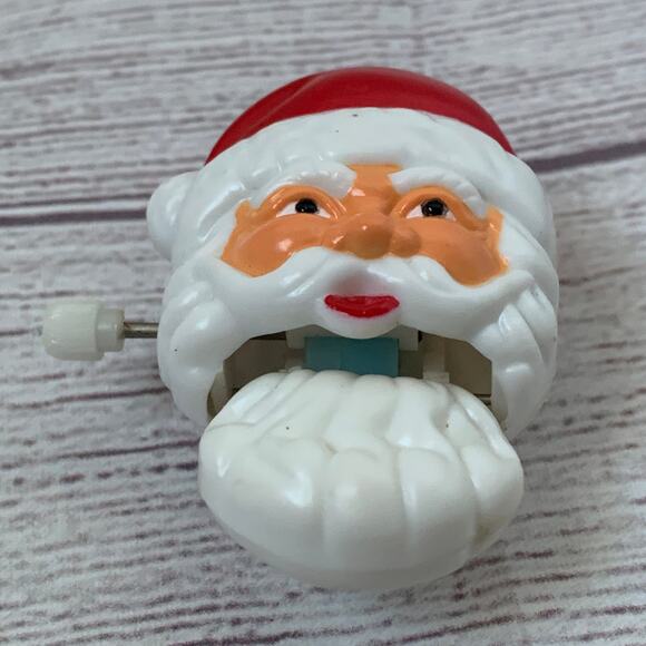 Vintage Santa Claus Wind Up Christmas Toy Moving Beard Clip On Lapel 2"H - Picture 10 of 11